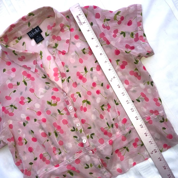 Rafaella silk pink berry crop button down blouse - Picture 8 of 11